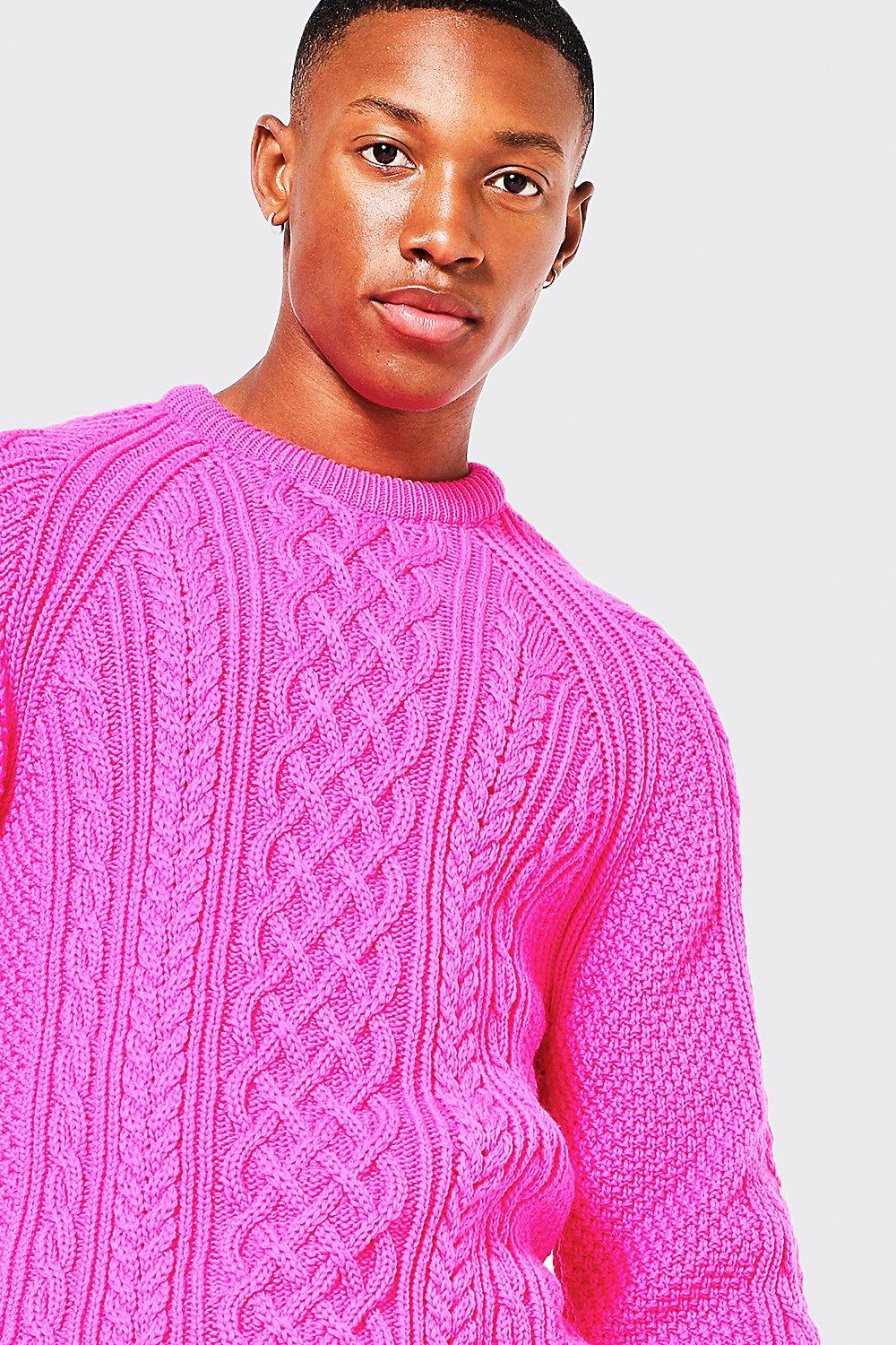 Mens pink knitted jumper sale